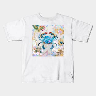 Blue Crab Mosaic Kids T-Shirt